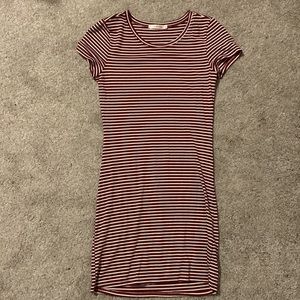 Body con red and white striped dress